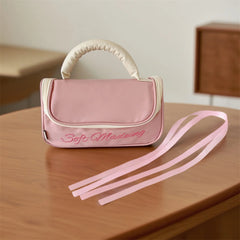 Cyflymder Embroidered Large Capacity Zipper Pencil Case with Handle for School Supplies Organization and Stationery Storage for Students