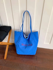 Cyflymder Summer Fashion Durable Double-Sided Nylon Tote Bag Women's Large Capacity Casual Shoulder Bag Trendy Bear Lady Handbag