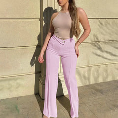 Cyflymder Latest Fall Women's Pants Stylish High Waisted Flare Trousers Comfortable Workwear Chic Wide Leg Bottoms Trendy Casual Office