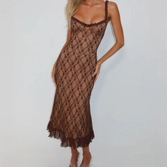 Cyflymder Fashion Trend Irregular Checkered Dress Shopping Banquet Personality Spice Girl Knee Dress