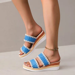 Cyflymder Women's Sandals Large Open Toe High Heel Rope Roman Sandals Comfortable Breathable Summer Fashion Versatile Women's Shoes