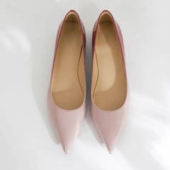 Cyflymder Women Shoes Temperament Pointed Shallow Mouth Single Shoes Low Heel Flat Bottom Inner Height Increasing Shoes Women Red Heels
