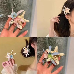 Cyflymder New Ocean Starfish Series Hair Claw Flower Starfish Shell Hairpins Crab Hair Clips for Woman Vacation Beach Hair Accessories
