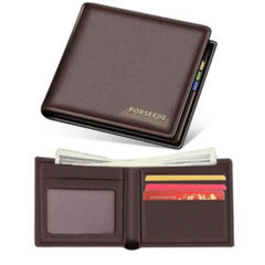 Cyflymder Men Wallet Classic Style Portable Short Male Wallet Mini Anti Theft Coin Purse PU Leather Money Bag Multi-Card Slot Card Holder