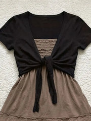 Cyflymder New Summer Vintage Loose Japanese Casual Three-piece Set Spicy Girl Hepburn Retro V-neck Cardigan Bud Shorts Suit Women