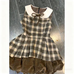 Cyflymder Harajuku Dresses Sexy Y2k Sweet 2000s Kawaii Ball Gown Bow Women's Dress Winter Short Skirt Plaid Fairycore Fashion Elegant Emo