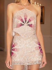 Cyflymder Elegant Lace Off-Shoulder Blouse Ruffle Sleeveless Shirt with Embroidered Floral Detail and Tie-Up Back for Summer Beach Party