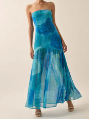 Cyflymder Elegant Black Lace Halter Neck Maxi Dress with Side Slit and Open Back for Evening Party Wedding Prom Clubwear