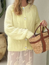 Cyflymder Women s Cable Knit Cardigan Sweater with Long Sleeves and Button Closure - Cozy Fall Jacket for Casual Streetwear Style