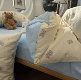 Cyflymder Cute cartoon bear star moon bedding set kid 1.2 1.5 2.0,twin full queen lovely cotton home textile sheet pillow case quilt cover