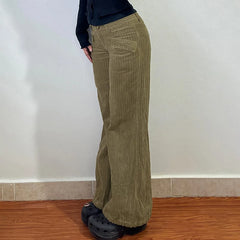 Cyflymder Casual Amercian Vinateg Autumn Winter Ccorduroy Pants Y2k Aesthetic Fashion All Match Trousers Harajuku Punk Rivet Nail Pants