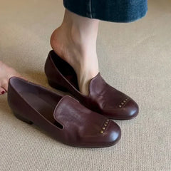 Cyflymder Women Ballet Flats ShoesSlip on Loafers Soft Leather Women's Moccasins Shallow Boat Shoes Ballerina Zapatos Mujer