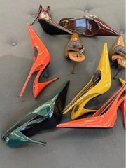 Cyflymder New thin heeled pointed sandals with women's patent leather, shallow mouth temperament, high heels, toe caps, single shoes