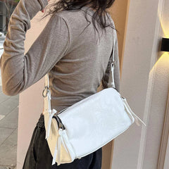 Cyflymder Casual Pillow square crossbody bags for women Simple solid color shoulder bag fashion zip commuter totes women's purse handbags