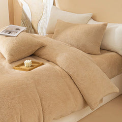Cyflymder Shaggy Fleece Duvet Cover Set, Soft Cozy Fluffy Sherpa Bedding Set, Warm Plush 1pc Comforter Cover 1pc Bed sheet 2pc Pillowcases