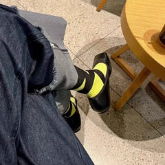 Cyflymder Shallow Mouth Women Female Shoes Mixed Colors Genuine Leather Sneakers Ballet Flats Square Toe Dress Moccasins Comfortable Cross