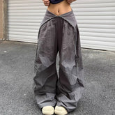 Cyflymder Y2K Cargo Pants Women Streetwear Letter Diamond Baggy Sweatpants Harajuku White Wide Leg Joggers Summer Grunge Casual Trousers