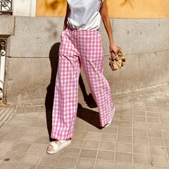 Cyflymder Women's Striped Print Loose Wide Leg Trousers Summer Fall Casual High Waist Loose Fit Long Pants with Pockets for Streetwear