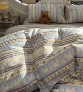 Cyflymder Cute cartoon blue dog house stripe bedding set teen,twin full queen lovely cotton home textile sheet pillow case quilt cover