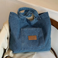 Cyflymder Stylish Canvas Tote Bag with Multiple Pockets Fashionable Shoulder Handbag for Women Spacious and Lightweight for Everyday Use