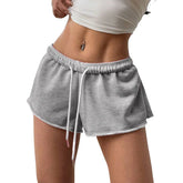 Cyflymder Spring and Summer Women's Sports and Fitness Casual Low Waist Solid Color Shorts Women