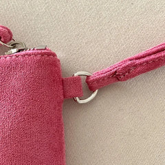 Cyflymder Fashion PU Leather Suede Coin Purse Leopard Print Hanging Neck Mini Storage Bag Shoulder Bag Purse Pendant Accessories Outdoor