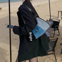 Cyflymder Blackpetite Casual Suit Jacket Elegant Versatile Slimming Chic Western Style For Women Early Spring Autumn Tailored Coat