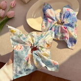 Cyflymder New Oil Paniting Series Scrunchie Summer Square Hair Ring Fashion Elegant Elastic Hair Bands Hair Accessories for Women Girls