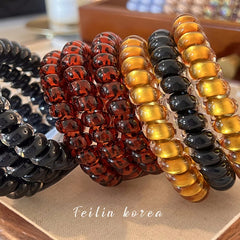 Cyflymder 3pcs Large Size Spiral hair Ties High Elasticity Transparent Tpu Elastic Hair Ropes for Girls and Women Pony Hair Accessories