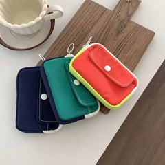 Cyflymder Solid Color Coin Purse New Lightweight Mini Cash Wallet Canvas Storage Headphone Bag Men Women Key Pouch Travel Card Holder