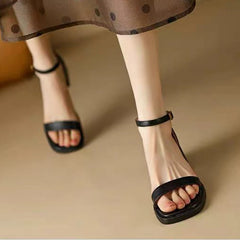 Cyflymder Women High Heels Sandals Fashion Chunky Shoes Elegant Woman Slippers Pumps Dress Flip Flops Casual Walking Mujer De Sandalias