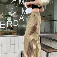 Cyflymder Summer Thin Striped Men's Sweatpants Trendy Brand Loose-Fit Cargo Pants Casual Straight-Leg Pants Three-Stripe Ice Silk Quick-Dr