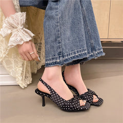 Cyflymder Fashion Printing Design Women Stiletto Heels Sandals Women Comfort Sandals Women Elegant Party Dress Shoes 9