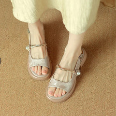 Cyflymder New Chinese Open-toed Sandals Women's Summer New Retro Versatile Platform Sandals with One Word Sandals Women 2025