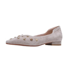 Cyflymder Spring And Autumn Slip-on Shallow-toe Flats, Women's Light Luxury Shallow-toe Suede Elegant And Gentle Low-heeled