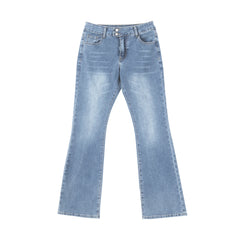 Cyflymder YK2 Retro Low Waist Design Sexy Slim Fitting Long Denim Trousers for Lady Fashion Wide Leg Straight Stretch Jeans with Pockets