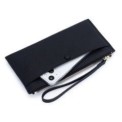 Cyflymder Genuine Leather Women Long Wallet Female Wallets Ladies Clutch Cow Leather Coin Purse Credit Card Holder Wrist phone purse