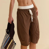 Cyflymder Women's Casual Baggy Cargo Shorts with Drawstring Y2K Harajuku Sports Gym Workout Pants Streetwear vetement femme