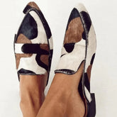 Cyflymder British Style Spring and Autumn New Product Fashionable Pointed-toe 34-43 Shallow-toe Cow-patterned Casual Women's Shoes