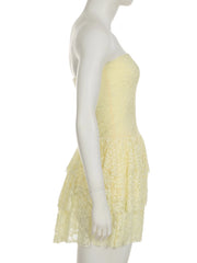 Cyflymder Holiday Slim Lace A-Line Dress Beach Style Sweet Sexy Slash Neck Sleeveless Mini Dresses For Women 2025 Summer Fashion