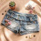 Cyflymder Y2K New Low Rise Mini Denim Shorts Womens Clothing Harajuku Cute Retro Blue Shorts Gothic Hot Girl Sexy Slim Fit Short Shorts