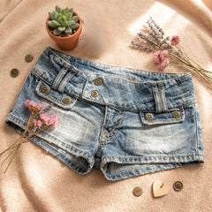 Cyflymder Y2K New Low Rise Mini Denim Shorts Womens Clothing Harajuku Cute Retro Blue Shorts Gothic Hot Girl Sexy Slim Fit Short Shorts