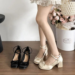 Cyflymder Lolita Shoes Brief Pumps Increasing Height Chunky Sandals 2025 Clogs for Women Shallow Mouth Sexy Heels Mary Jane Sweet Block Bo