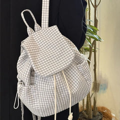 Cyflymder Women Y2k Aesthetic Casual Plaid Backpack Fashion Preppy Trendy Students Schoolbags Vintage Streetwear Backpacks for Students