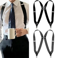 Cyflymder New Men's Suspenders Adjustable Braces X Back Shirt Clip Suspender Elastic Belt Trousers Shoulder Strap For Men Women