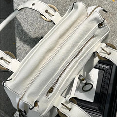 Cyflymder Hot Girl White Leather Shoulder Bag Large Capacity Tote Bag Women Designer Luxury Bag Ladies Versatile Commuter Handbag Y2k 2025