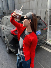Cyflymder All Match Simple O Neck Sing Breasted Knitted Cardiagn Y2k French Spring Autumn Casual Twist Lazy Sweater Harajuku Sweet Jumper