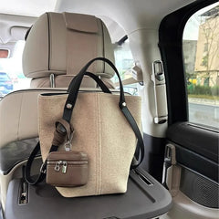 Cyflymder Vintage Beige Bucket Tote Bag Women Fashion Casual Versatile Large Capacity Shoulder Bag Ladies With Charm Pendant Handbag 2025