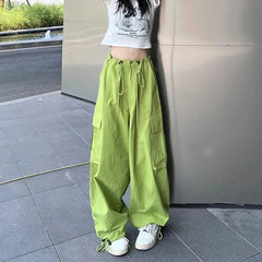 Cyflymder Y2K Cargo Pants Women Oversized Wide Leg Sweatpants Streetwear High Waist Baggy Joggers Harajuku Hip Hop Casual Sports Trousers
