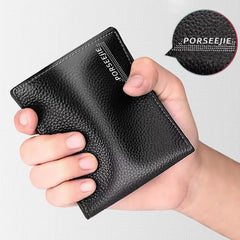 Cyflymder Men Wallet Classic Style Portable Short Male Wallet Mini Anti Theft Coin Purse PU Leather Money Bag Multi-Card Slot Card Holder